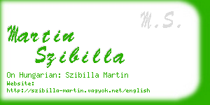 martin szibilla business card